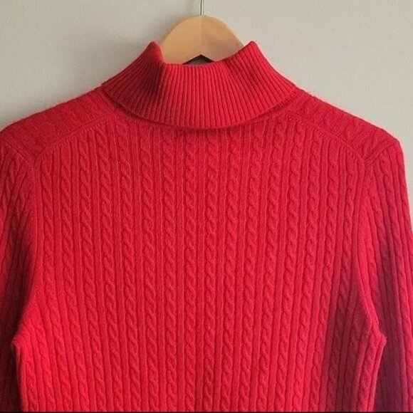 EUC Anne Klein Sport Cashmere Cable Knit Turtleneck Sweater - Picture 4 of 7